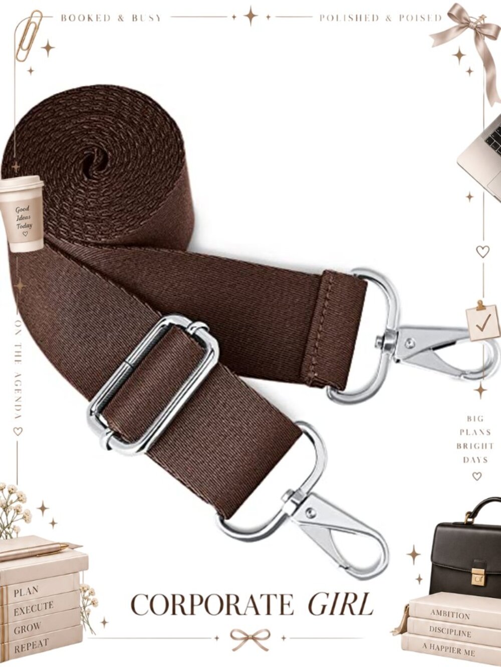 Wide Purse Strap Replacement Adjustable Nylon Crossbody Messenger Bag